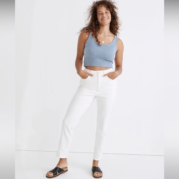 *Flaw Spot* Madewell NWT Curvy Perfect Vintage Jeans Size 33 High Rise White - Picture 3 of 16